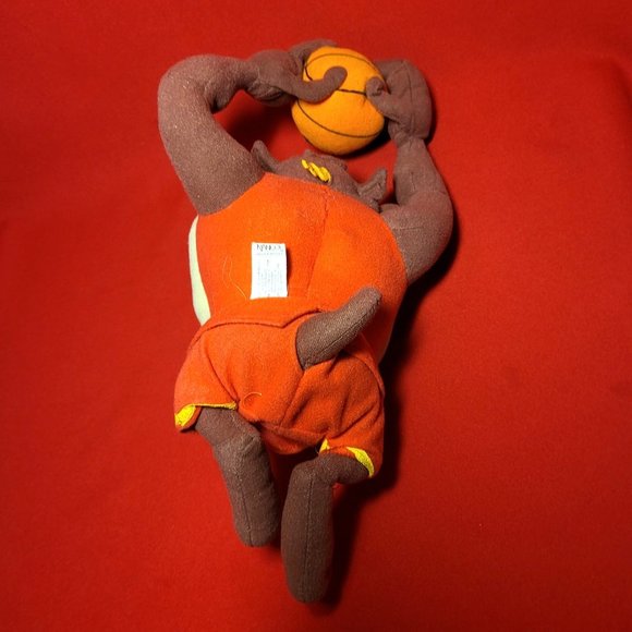 Nanco Looney Tunes Space Jams Taz Basketball Slam Dunking Plush 10" 2010 - Picture 8 of 12